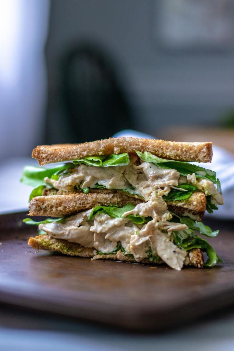 Chicken Salad Sandwich with Mayonnaise and Lettuce - Sandwich Recipe