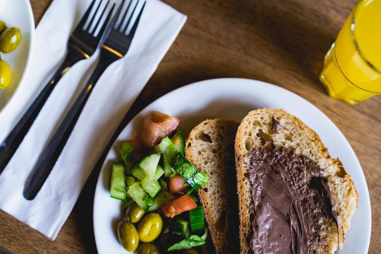 Sandwiches Recipe - Nutella on Toast with Cucumber, Olives and Tomatoes