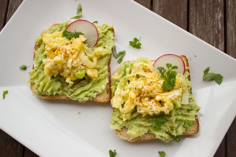 Avocado and Egg Sandwich with Radish and Parsley