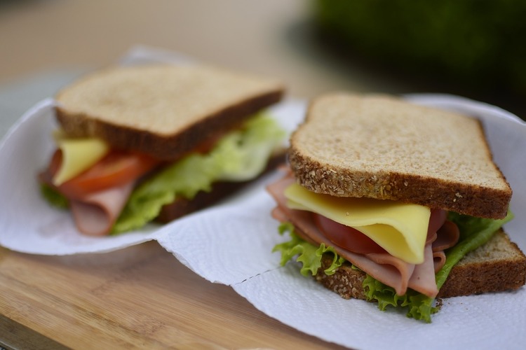 Sandwiches Recipe - Ham Tomato and Cheese Sandwich