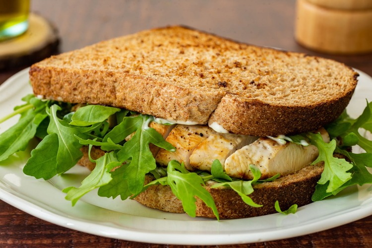 Sandwiches Recipe - Sliced Grilled Chicken with Mayonnaise Sandwich